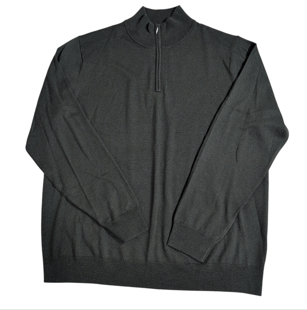 Goodthreads Sweater, 1/4 Zip, 100% Merino Wool, NWT, Olive Green Men's XL